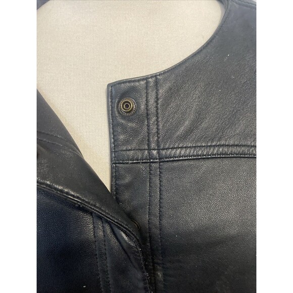 VTG i.e. Womens Y2K 90s Retro Black 100% Leather Jacket PS - Picture 9 of 13